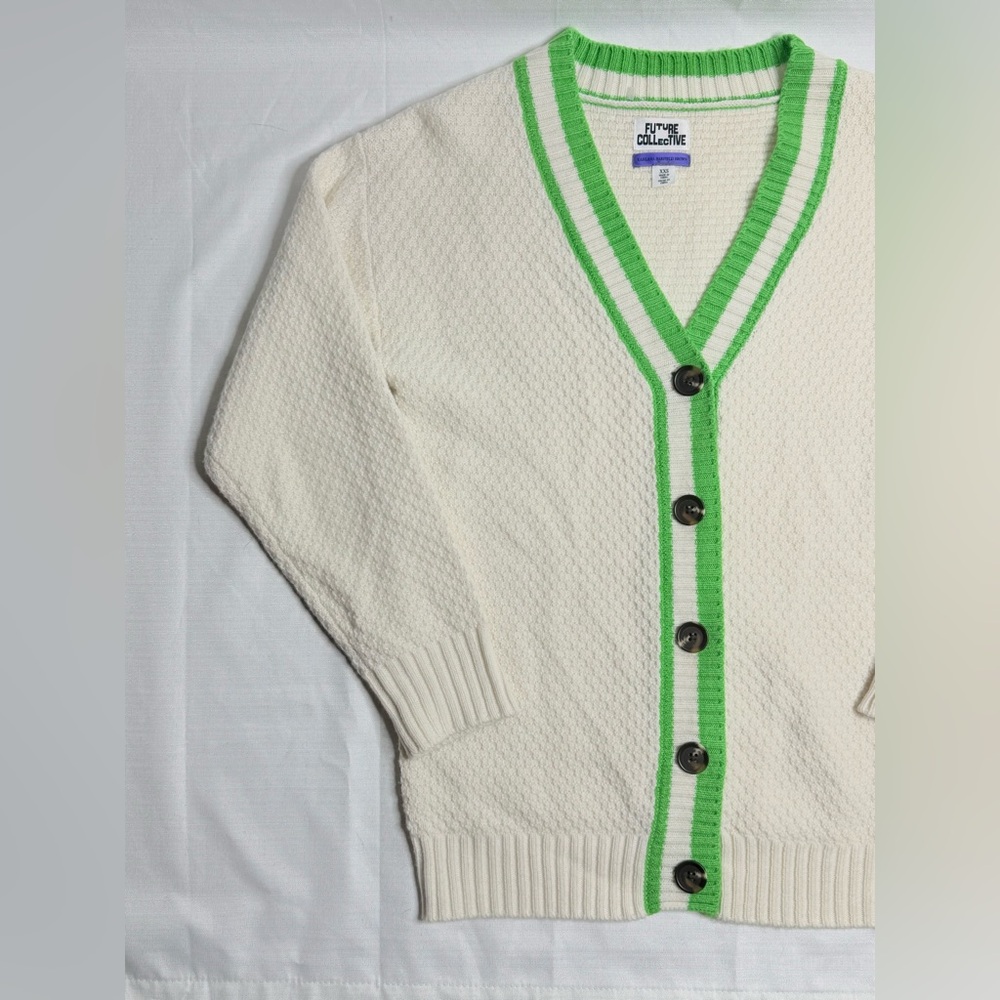 Future Collective Kahlana Barfield Ivory Women’s XXS Cardigan Sweater - Picture 5 of 13